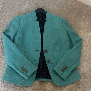 Talbots Teal Wool Women's Blazer. Size 2P. Like new. Worn only once.